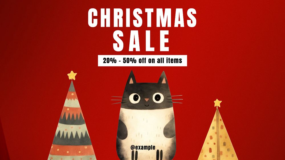 Christmas sale blog banner template, editable text