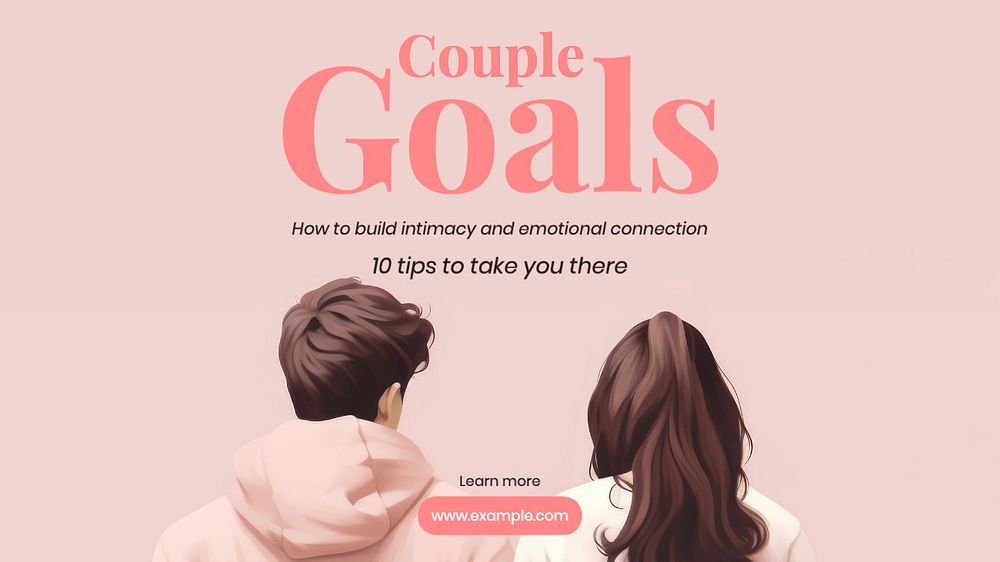 Couple goals blog banner template, editable text