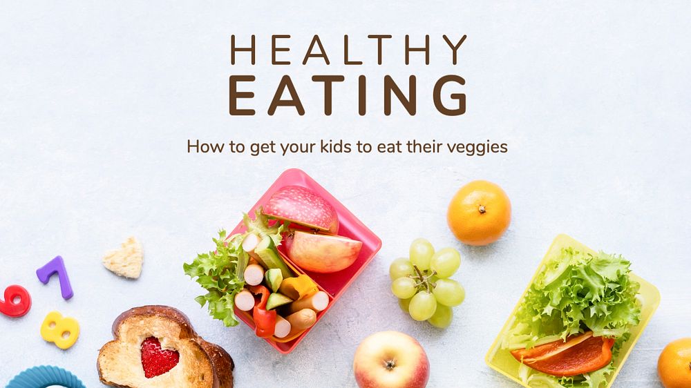 Healthy eating blog banner template, editable text