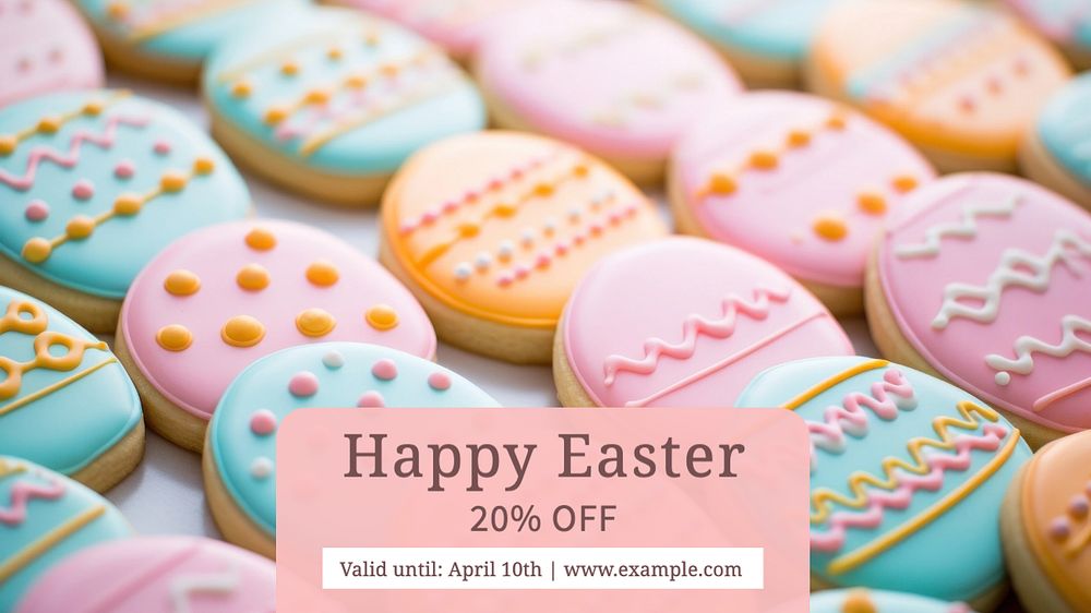 Happy easter blog banner template, editable text