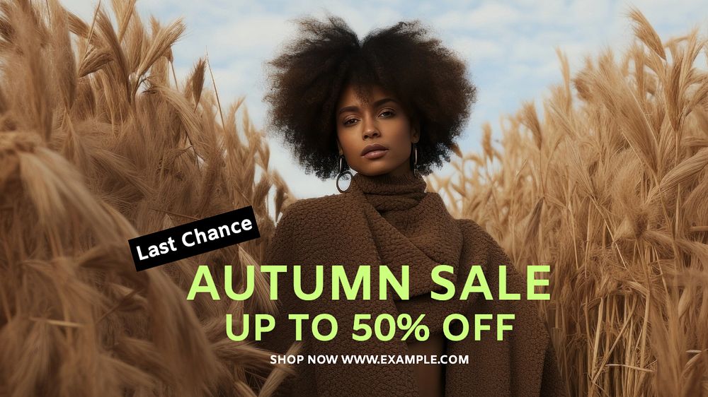 Autumn sale blog banner template, editable text