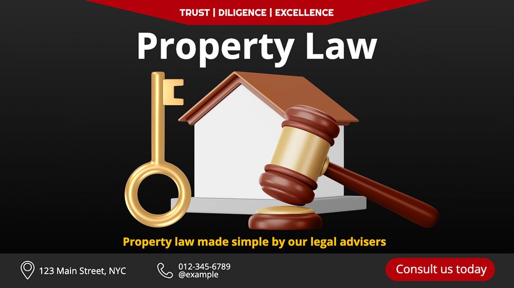 Property law blog banner template, editable text