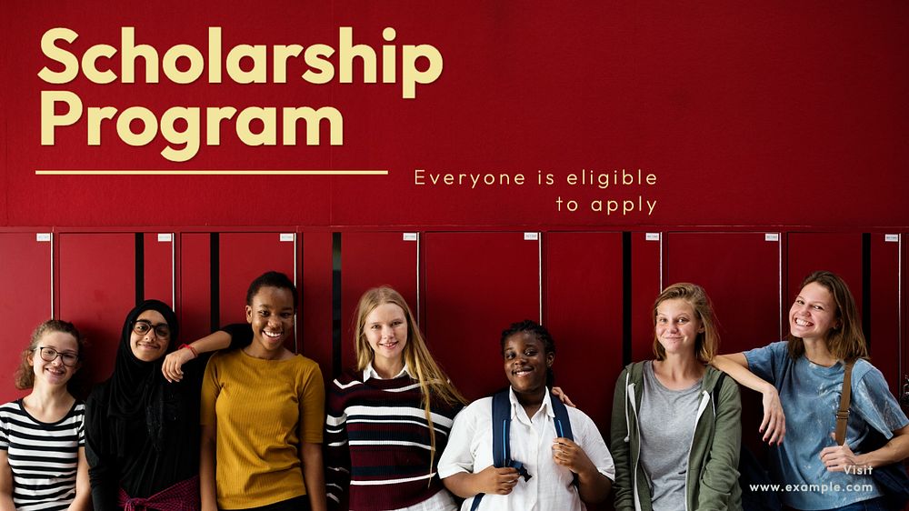 Scholarship program blog banner template, editable text