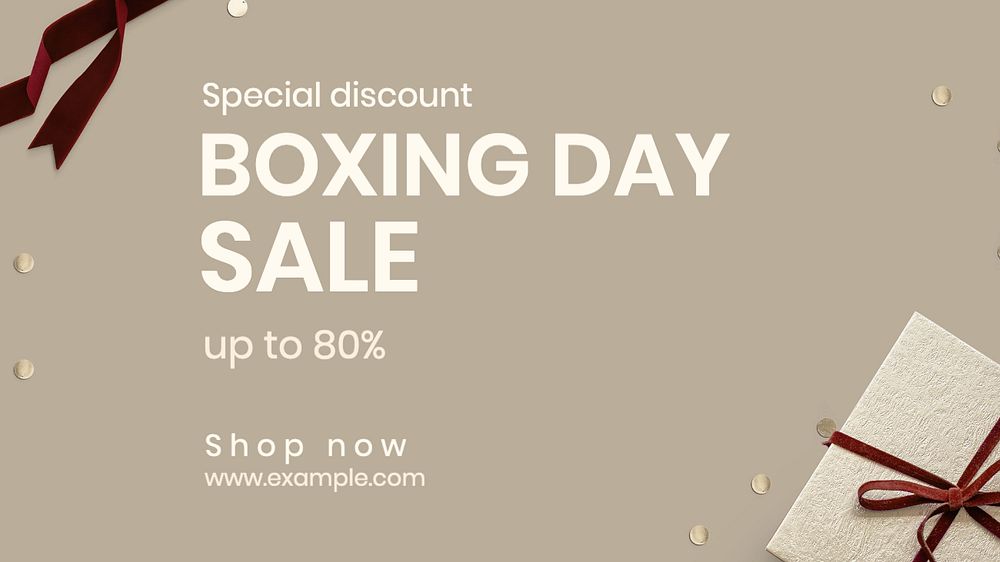 Boxing day sale blog banner template, editable text