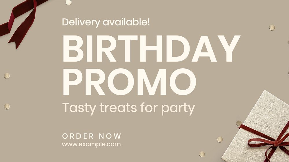 Birthday promotion blog banner template, editable text