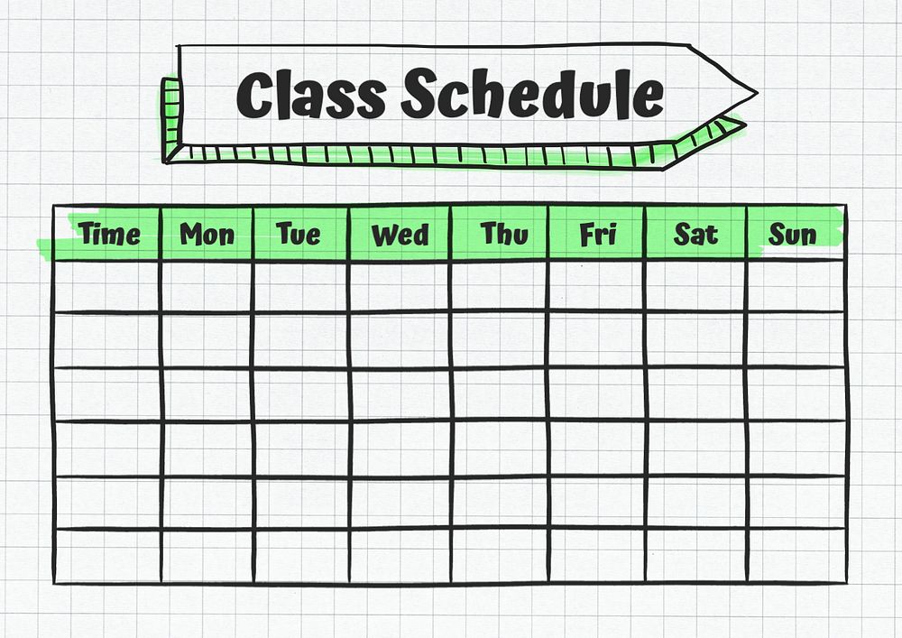 Class schedule template