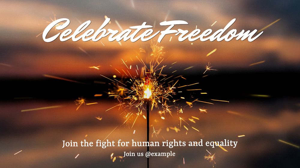 Celebrate freedom blog banner template, editable text