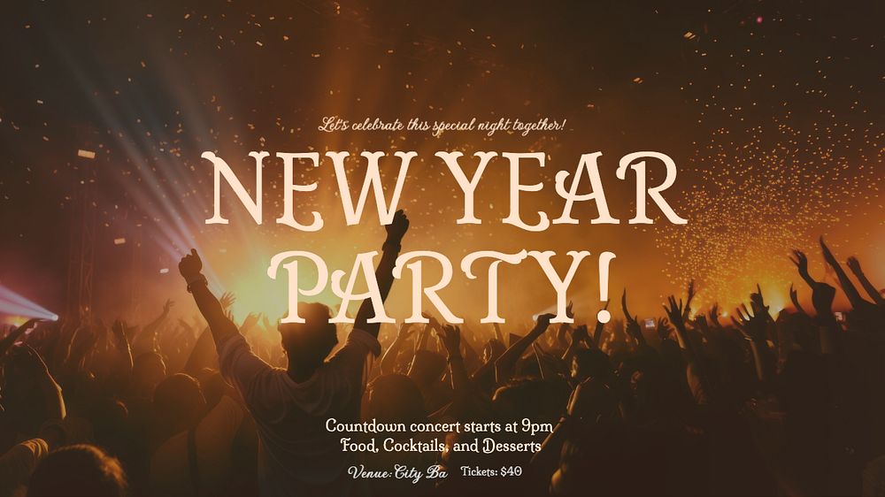 New Year party blog banner template