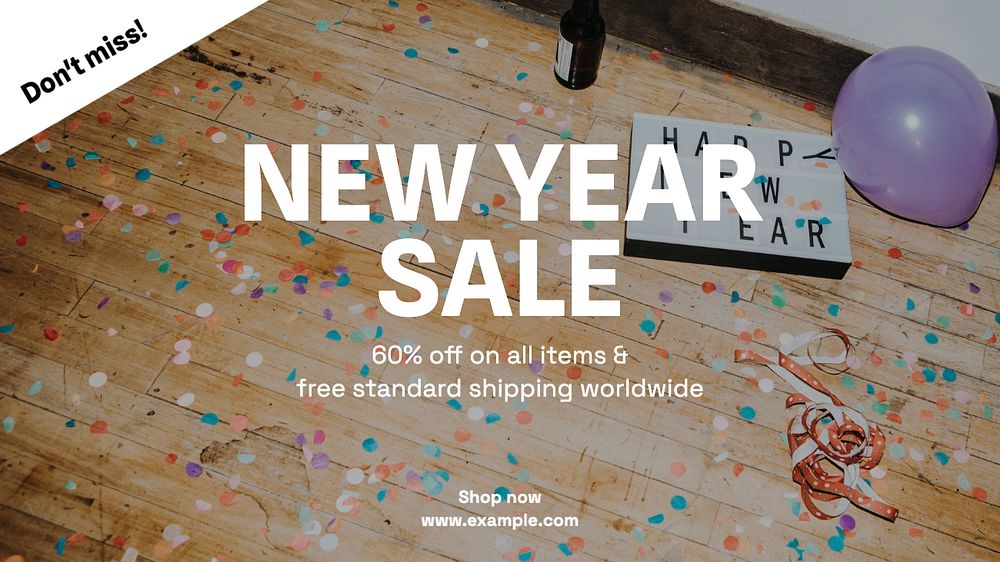 New Year sale blog banner template