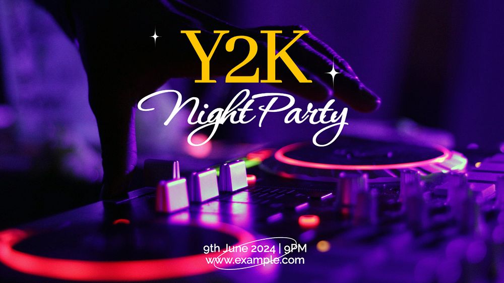 Y2K night party blog banner template