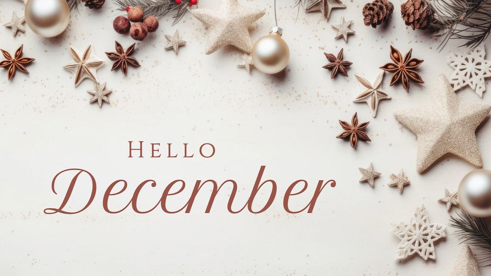 Hello December blog banner template