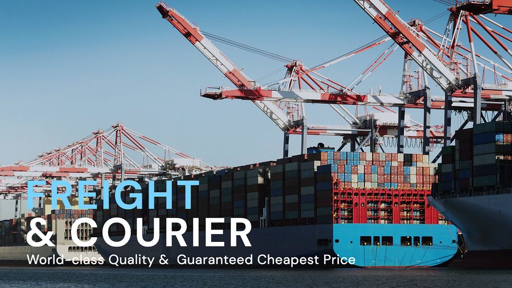 Freight & courier blog banner template, editable text