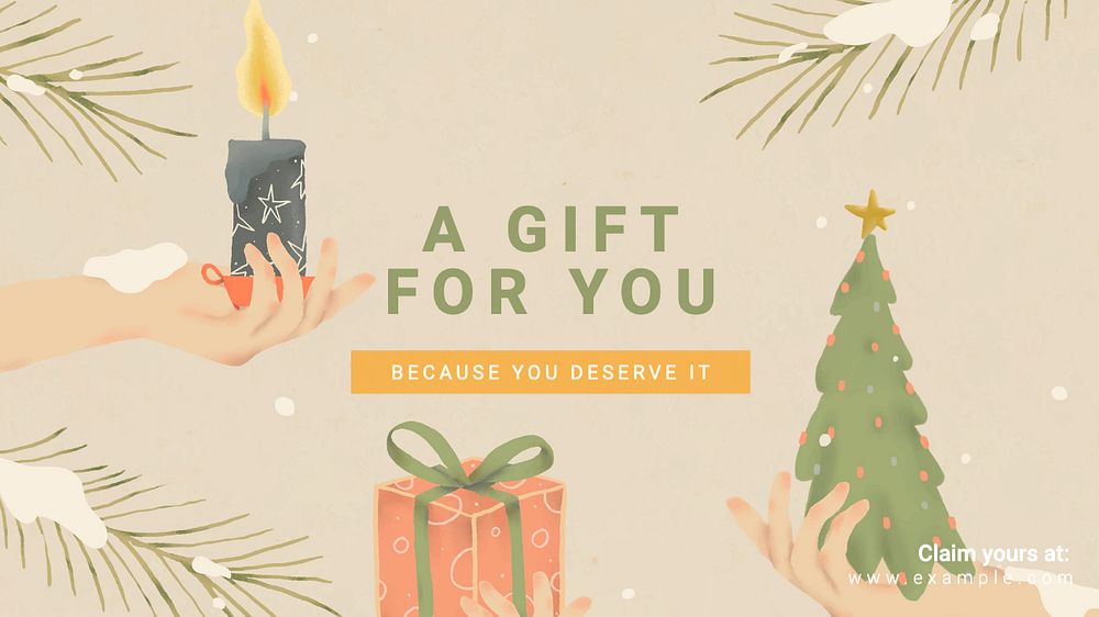 Free gift blog banner template, editable text