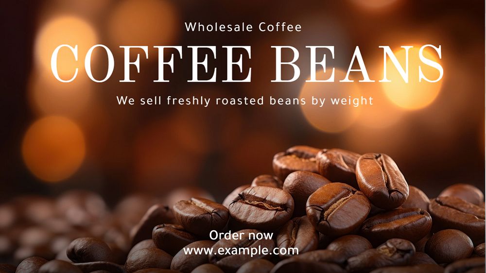 Coffee beans blog banner template, editable text