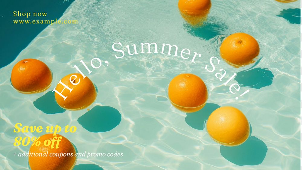 Summer sale blog banner template, editable text