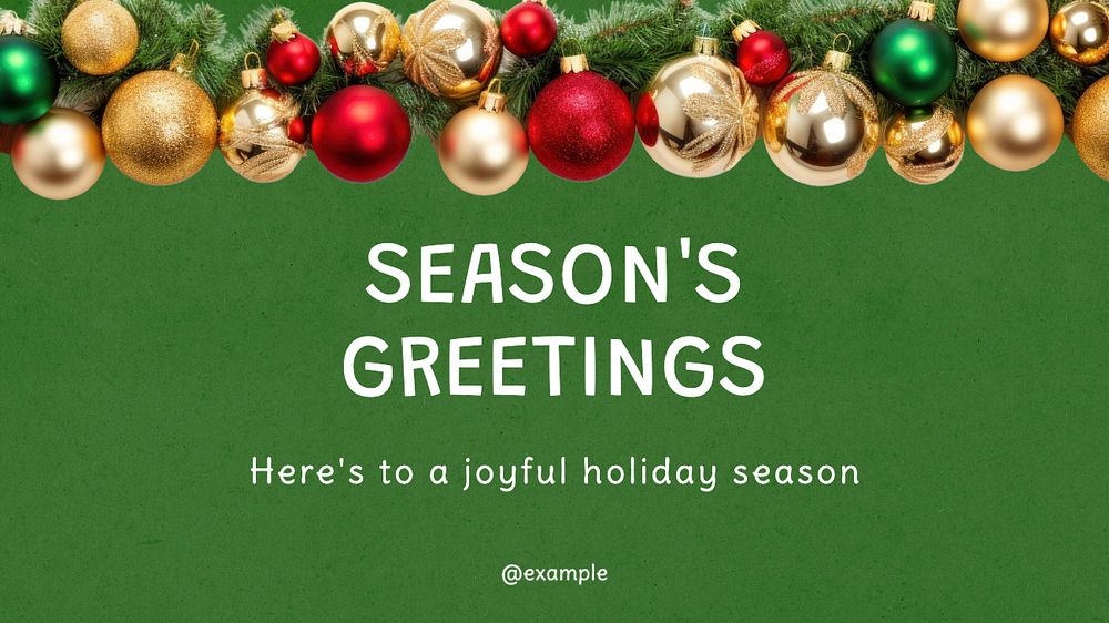 Season's greetings blog banner template