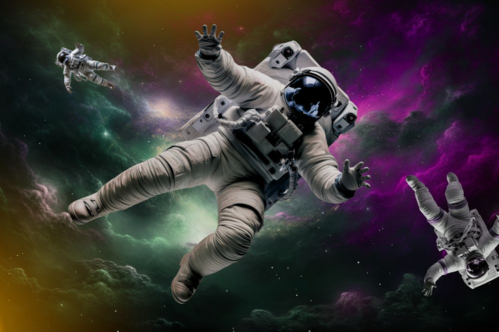 Astronaut in space surreal editable design, community remix