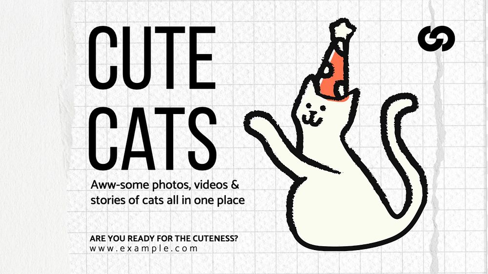 Cute cats blog banner template