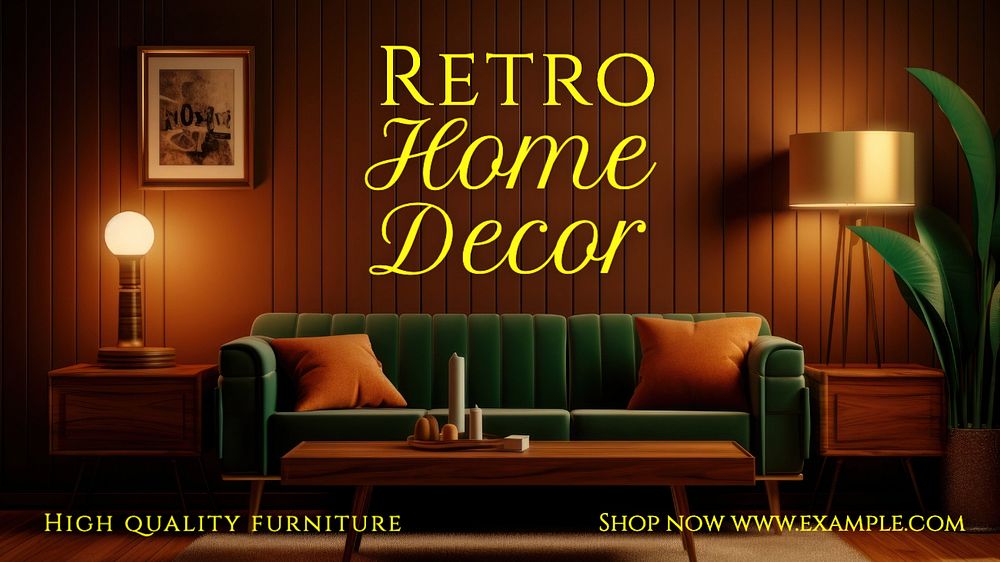 Retro home decor blog banner template