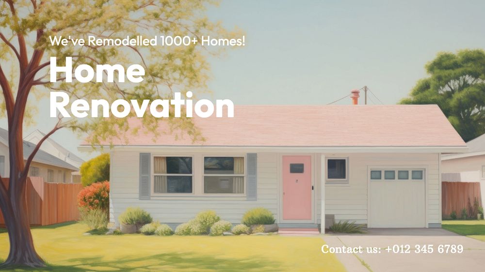 Home renovation service Facebook cover template