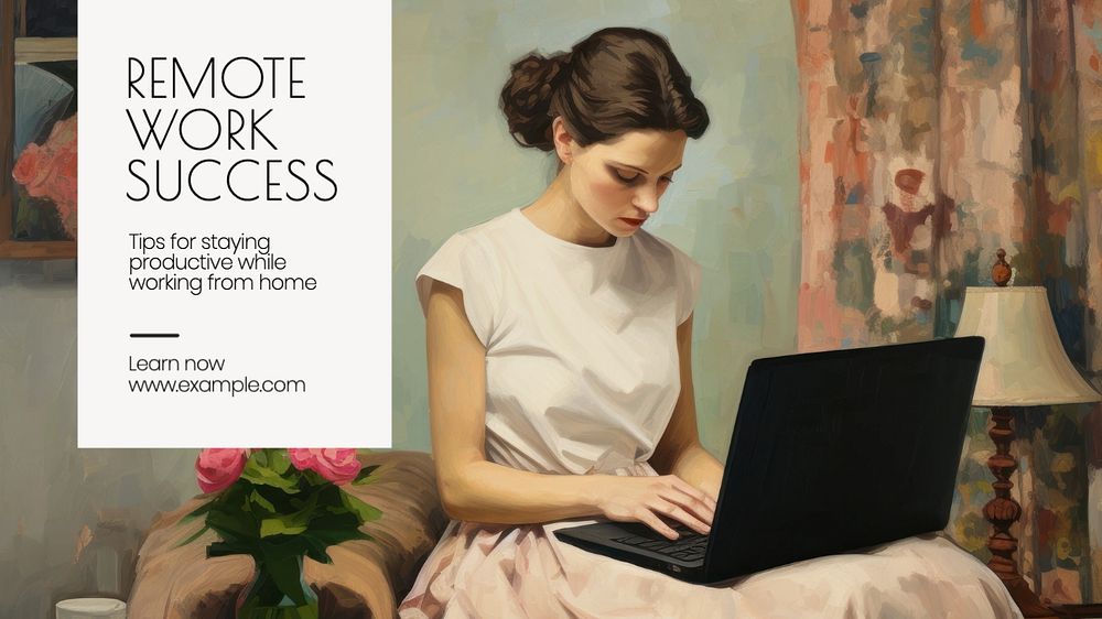 Remote work success Facebook cover template