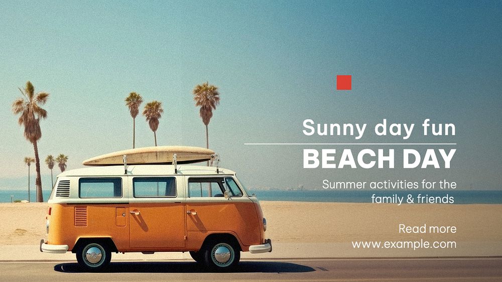 Beach day blog banner template