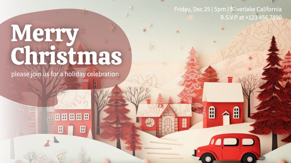 Christmas celebration blog banner template