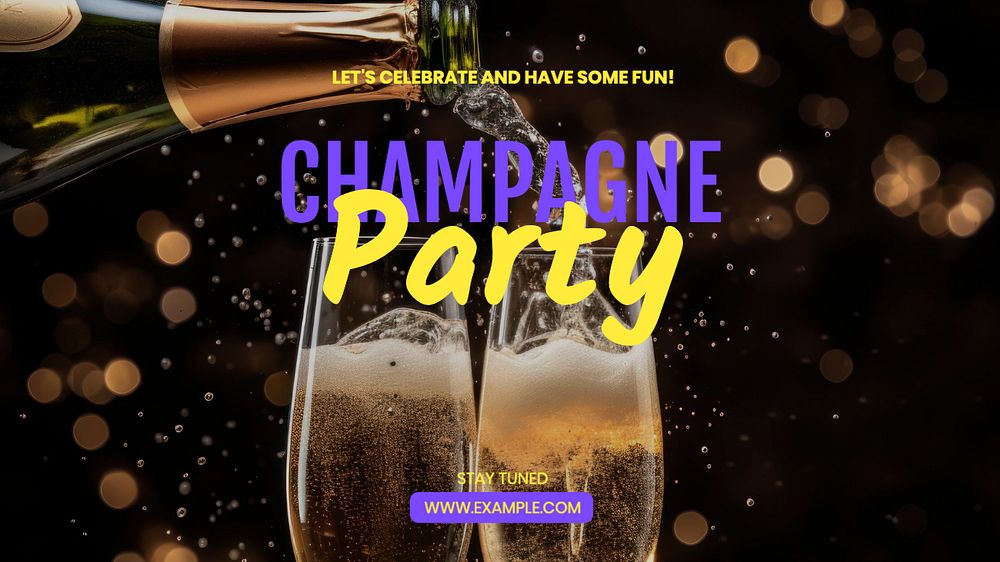 Champagne party blog banner template