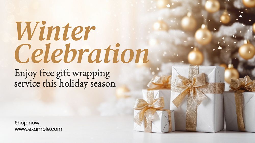 Winter celebration blog banner template