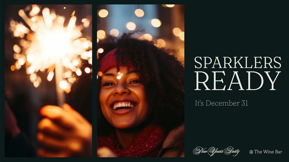 New year sparklers blog banner template