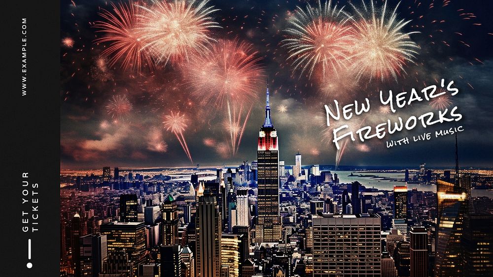 New Year's fireworks blog banner template