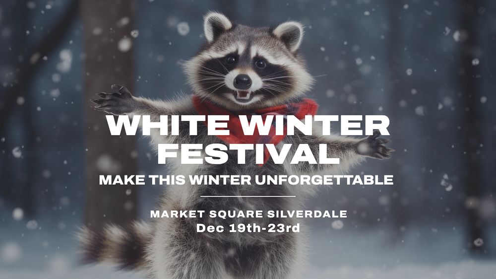 White winter festival blog banner template