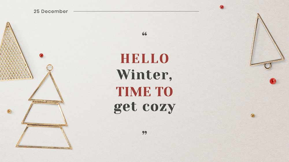 Hello winter blog banner template