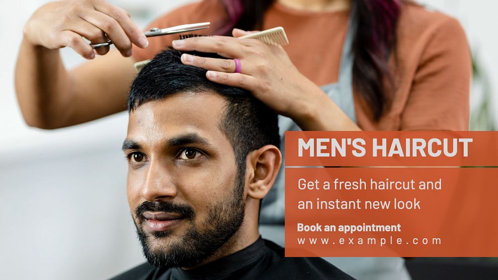 Men's haircut blog banner template