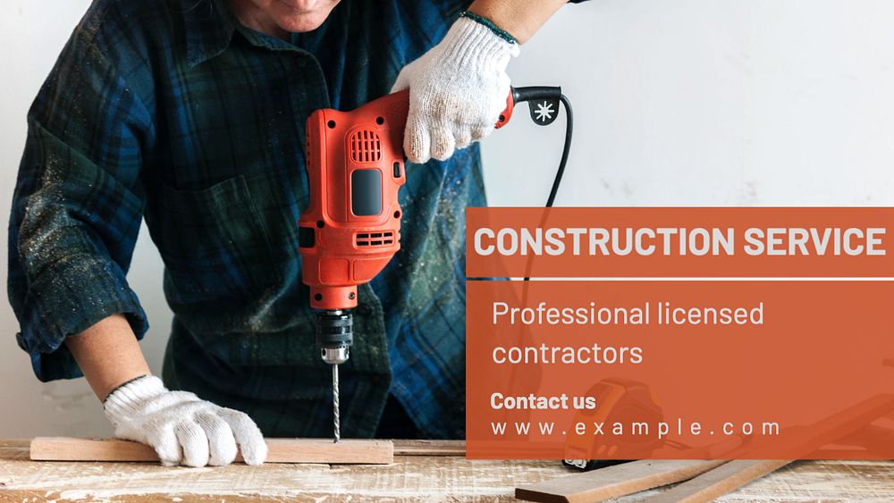 Construction services blog banner template