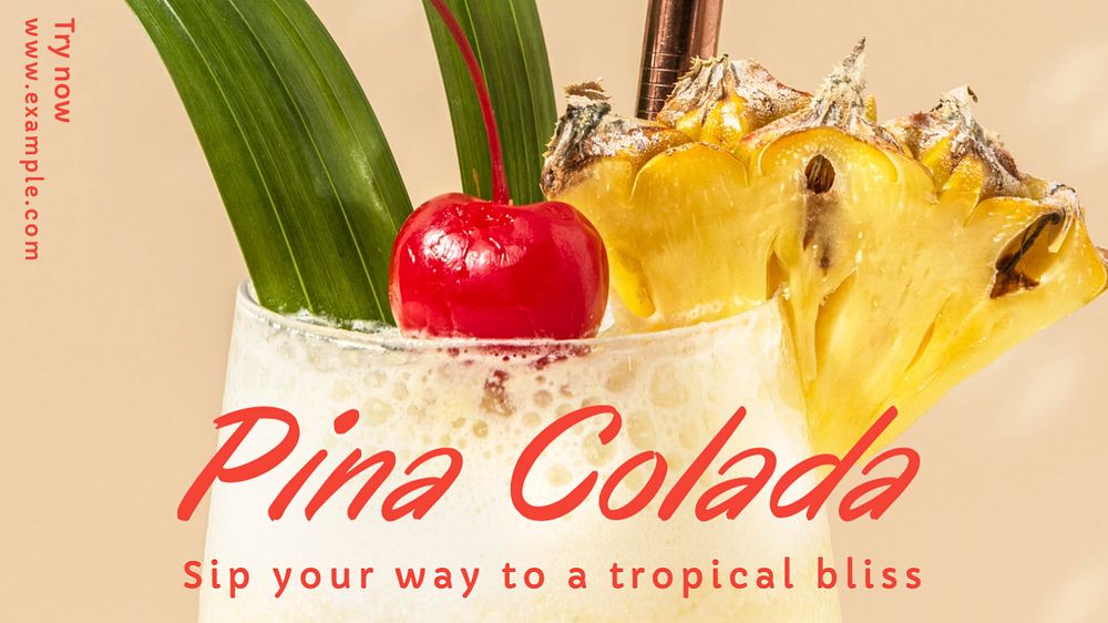 Pina colada blog banner template