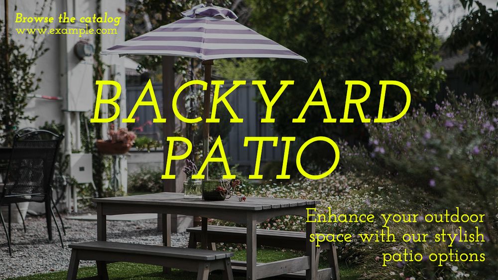 Backyard patio blog banner template