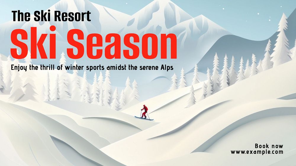 Ski season blog banner template