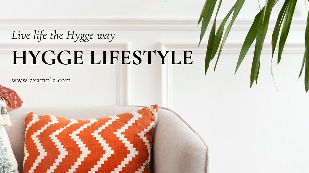 Hygge lifestyle blog banner template