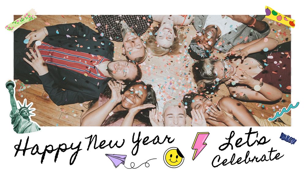 Happy new year blog banner template