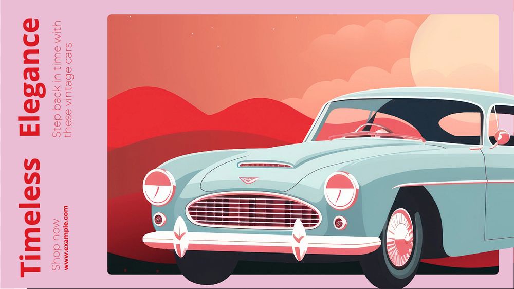 Vintage cars blog banner template