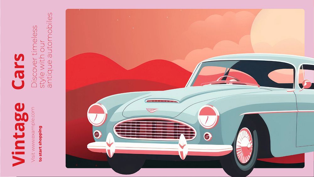 Vintage cars blog banner template