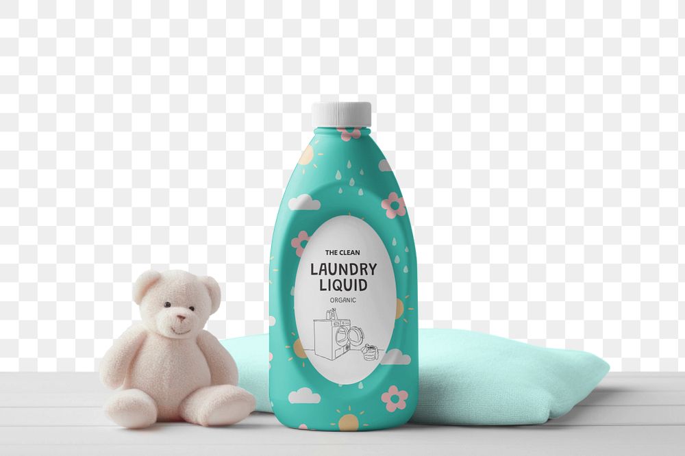 Laundry soap bottle editable mockup element, product packaging