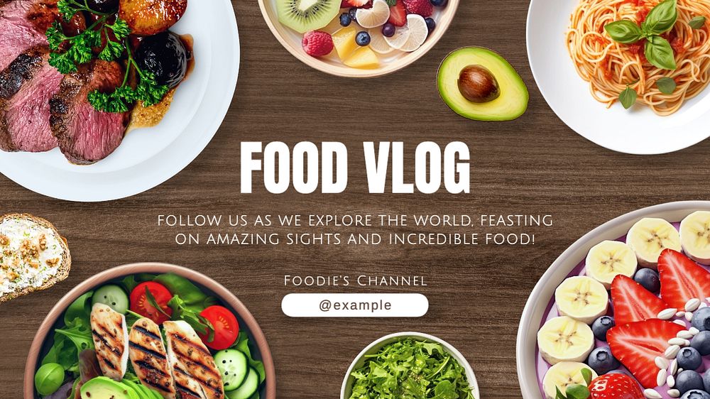 Food vlog blog banner template