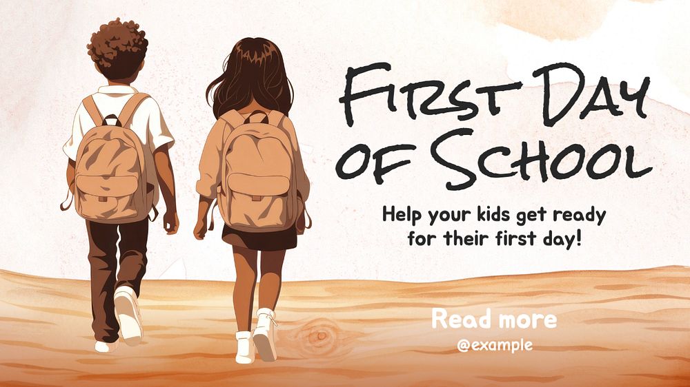 First school day Facebook cover template