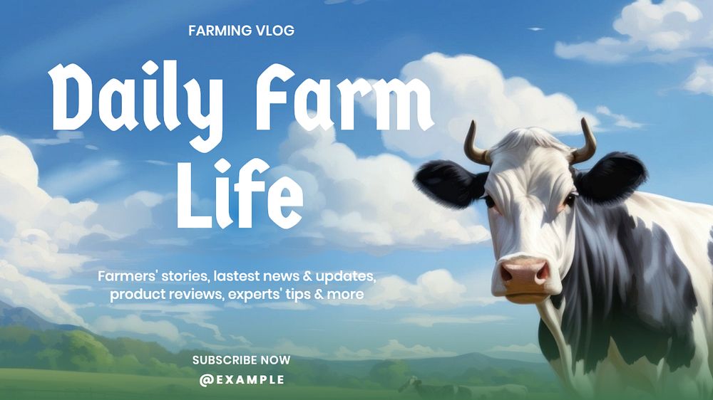 Farming vlog blog banner template