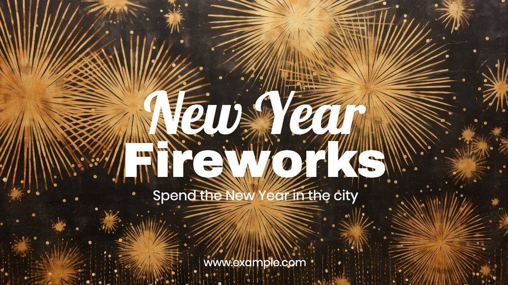 New year fireworks blog banner template