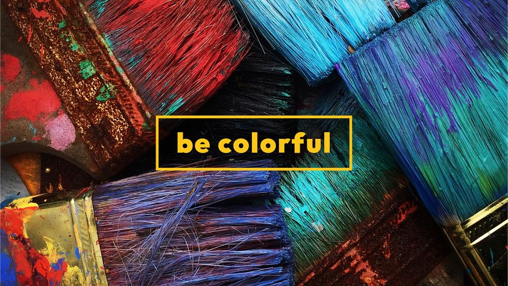 Art aesthetic banner template, be colorful text