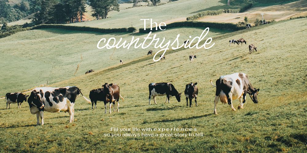Countryside travel Twitter post template, editable design