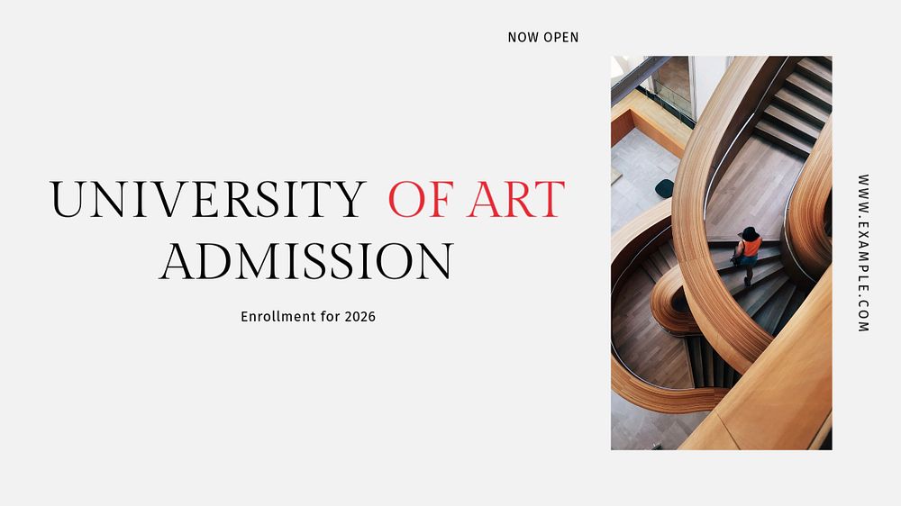 University admission blog banner template, editable text